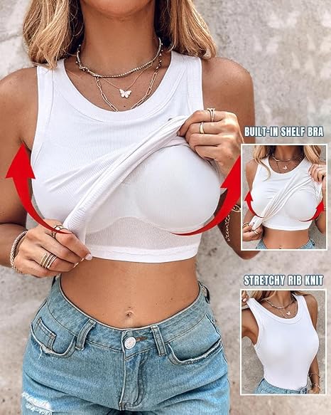 Women Built-in Bra Tank Top