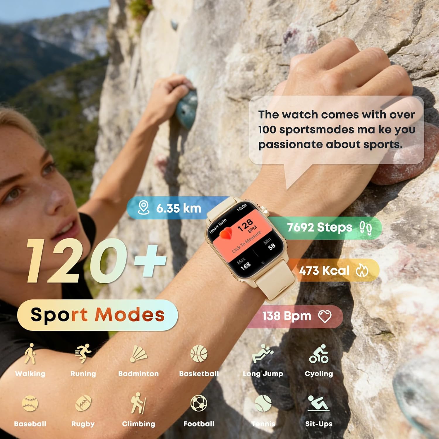 Smart Watches for Women, 120 Sports Modes Smartwatch with 1.83 inches HD Display