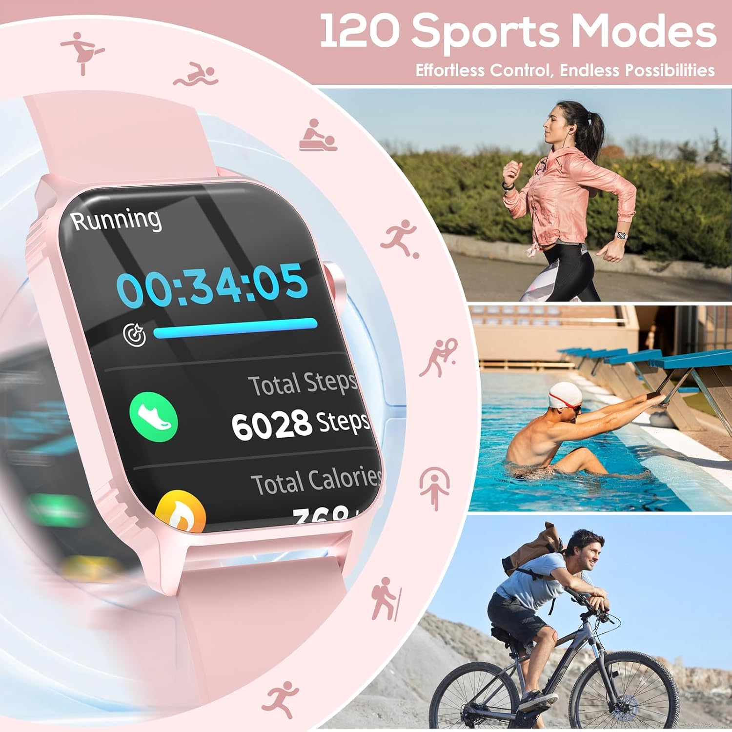 Smart Watch for Women, 120 Sports Modes Smartwatch with 1.83" HD