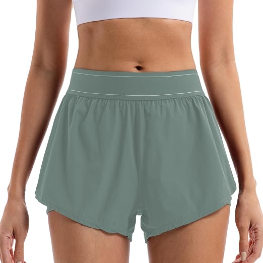 Women’s Running Shorts - 2-in-1 Quick Dry Athletic Shorts
