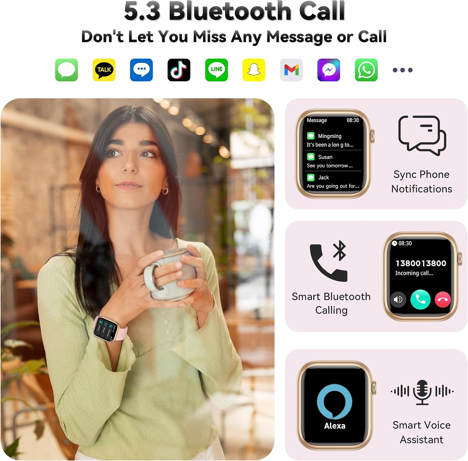 Smart Watch for Men Women(Answer/Make Call)