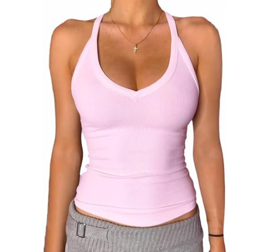 V Neck Racer Back Tank Tops for Women